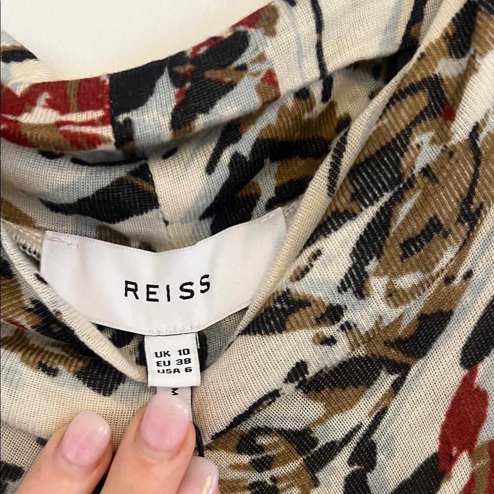 Reiss Black and Cream Long Sleeve Dress - Picture 3 of 4